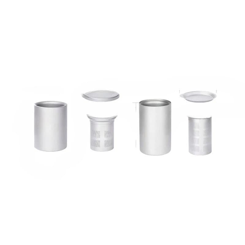 Outdoor double anti-scalding cup pure titanium portable tea filter travel camping home coffee