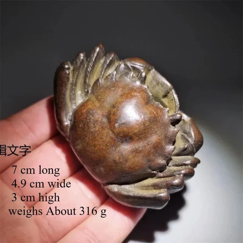 Little Fairy/ Retro Pure Copper Crab Creative Home Ornaments Metal Animal Tea Pet Model Ornaments Home Garden Decoration Gifts