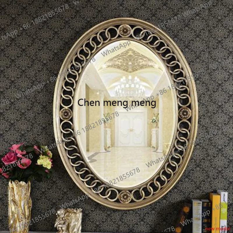 European style foyer entrance fireplace mirror wall decoration background wall creative decoration mirror AB03