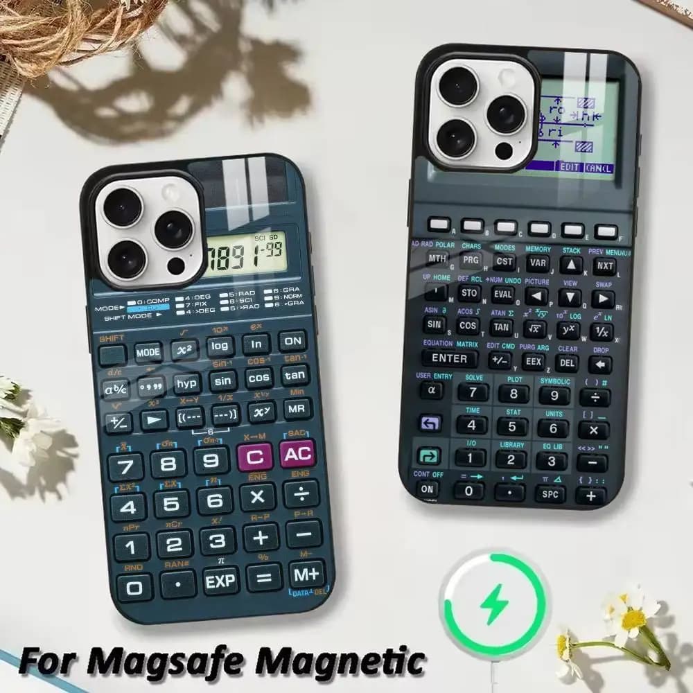 Funny Stylish C-Calculator Phone Case For iPhone 17 16 15 14 13 12 Pro Max Plus for Magsafe Wireless Magnetic Cover