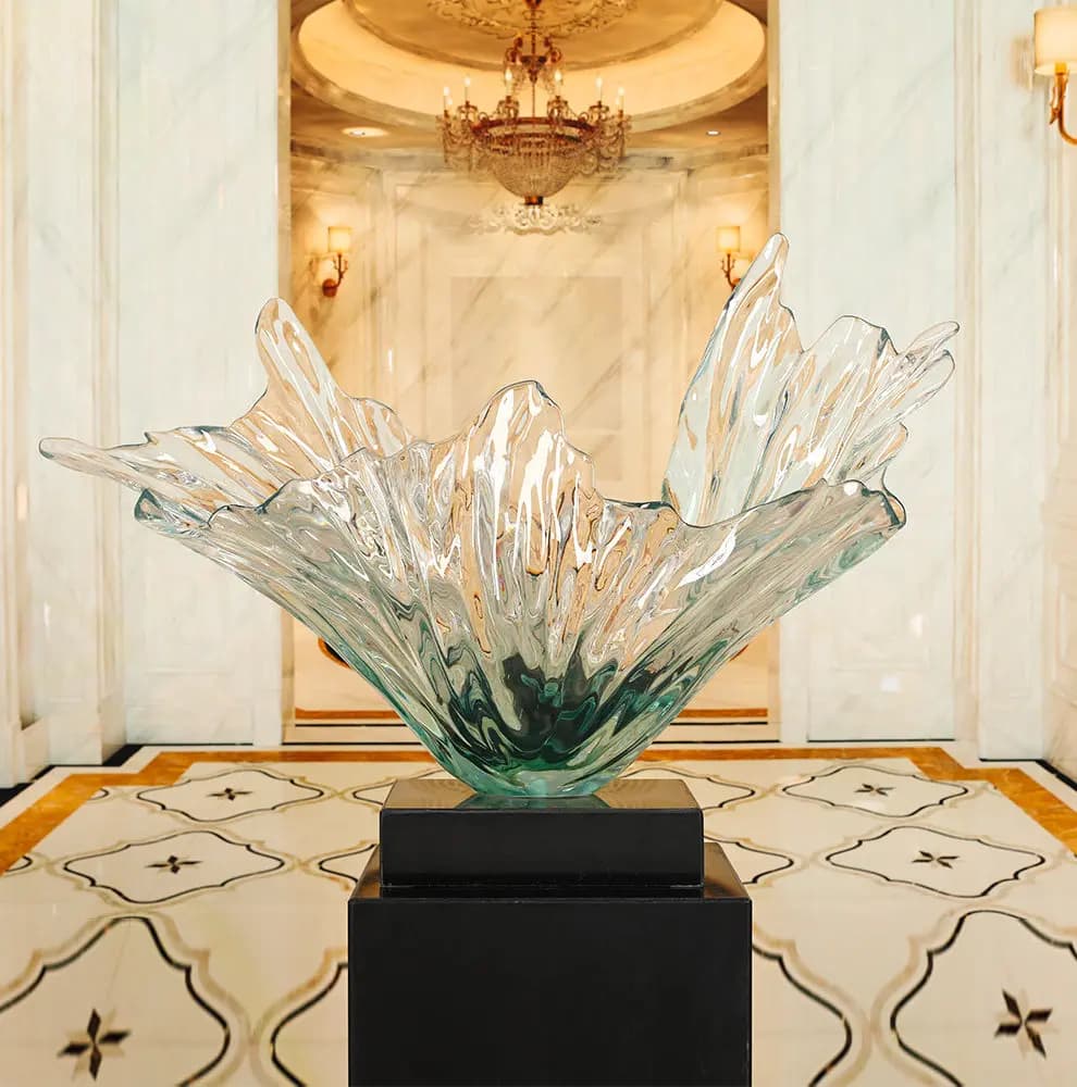 LMM green ornament transparent resin abstract transparent sculpture ornament hotel ornament floor