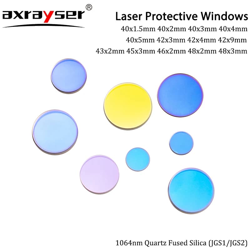 Laser Protective Lens Silica Windows D40 Series 40x2/3/5 42x9 48x3 1064nm for Bodor Raytools Fiber Laser Cutting Machi