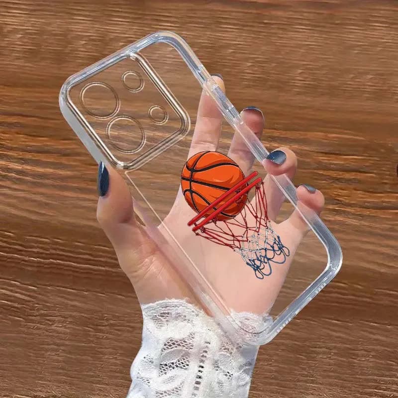 Cool basketball patterns For Xiaomi Redmi Note 15 14 13 12 11E 9 9T 8 8T Pro Plus Turbo 5G Fashion TPU Transparent Phone Case
