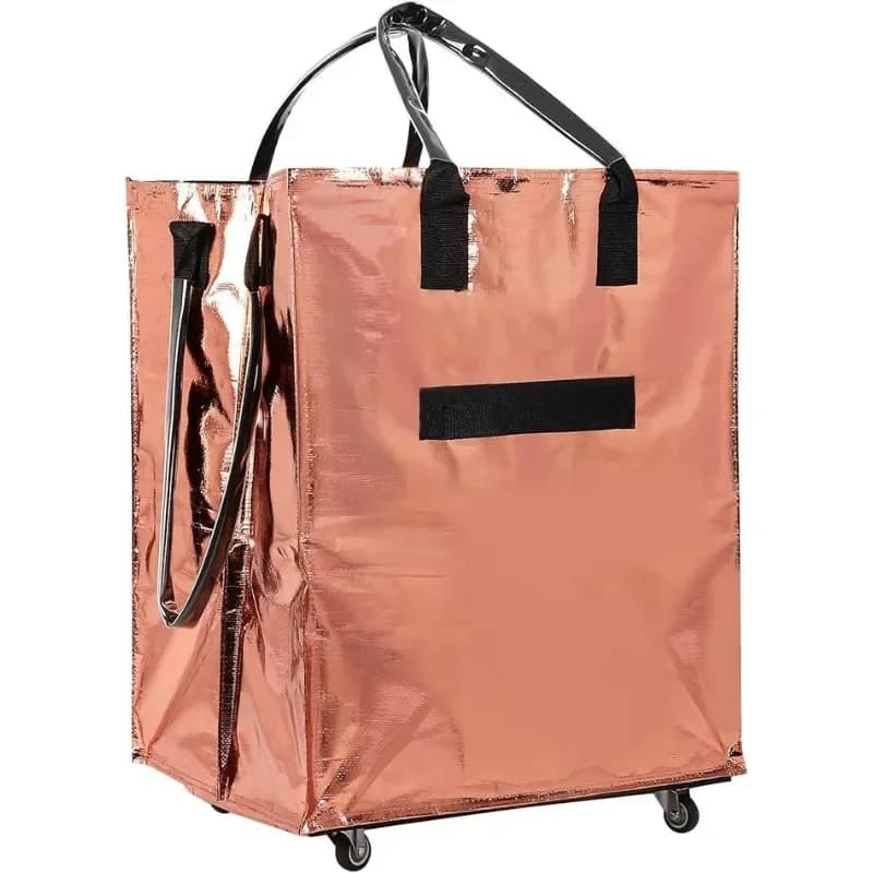 Reusable Car Grocery Bag Portable Roller Handbag Folding Shopping Bag Suitable for Travel