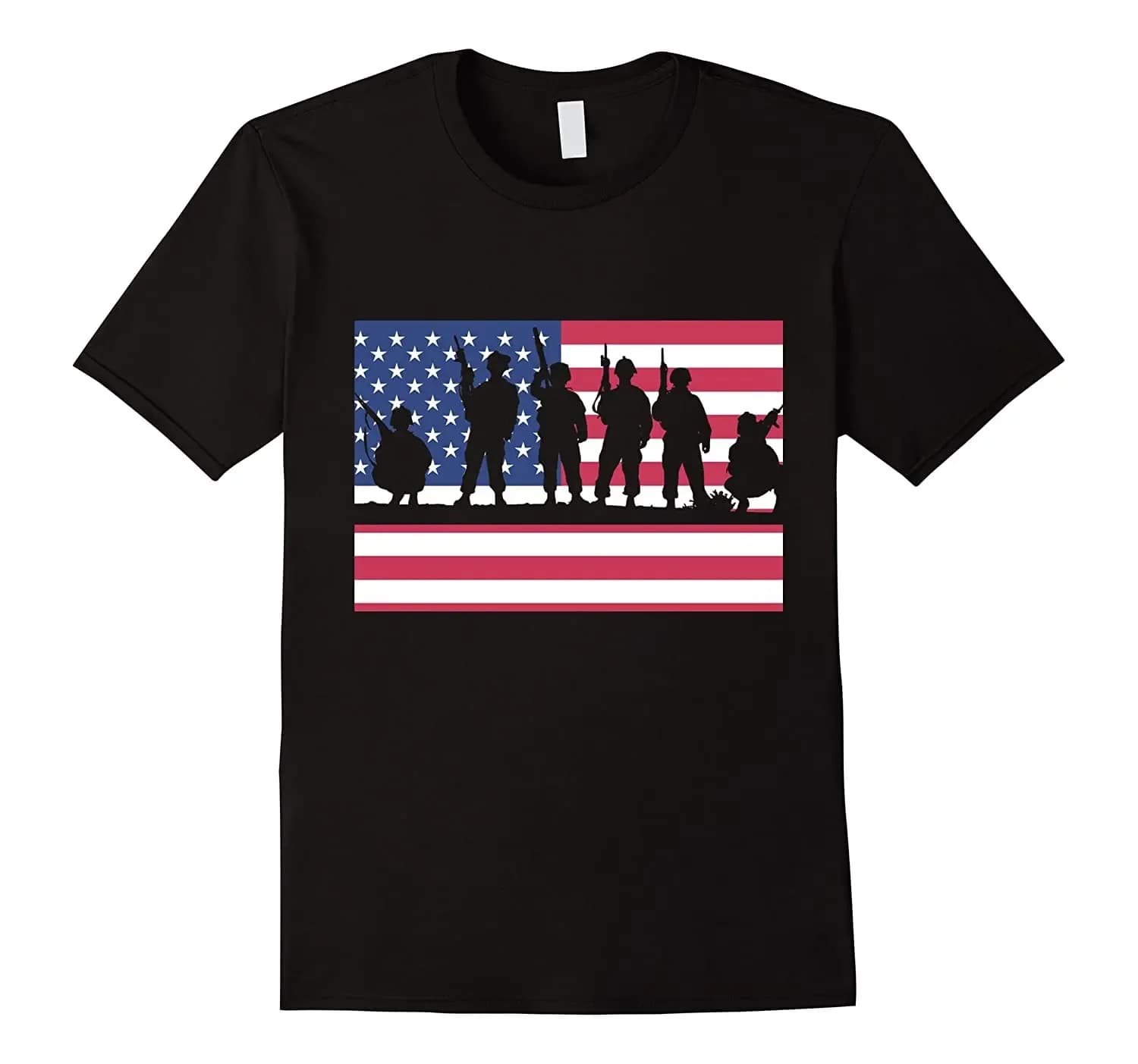 Soldier Patriotic American Flag T-Shirt. Summer Cotton Short Sleeve O-Neck Mens T Shirt New S-3XL
