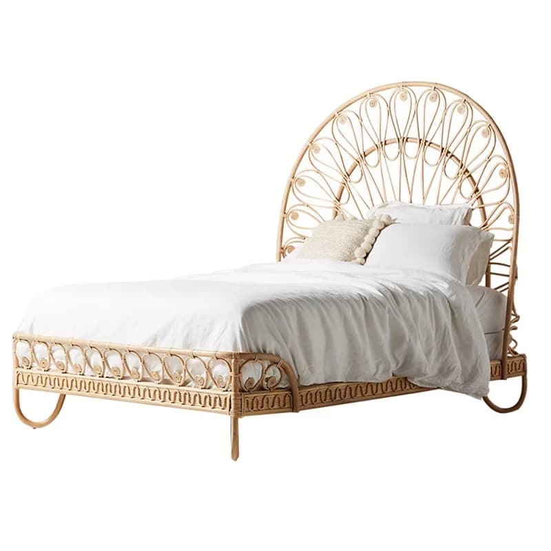 CX simple modern bedroom B & B rattan double bed Japanese ins wind 1.8 meters