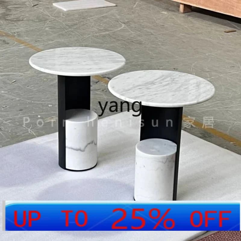LH  natural marble sofa edge designer light luxury creative small apartment bedside table