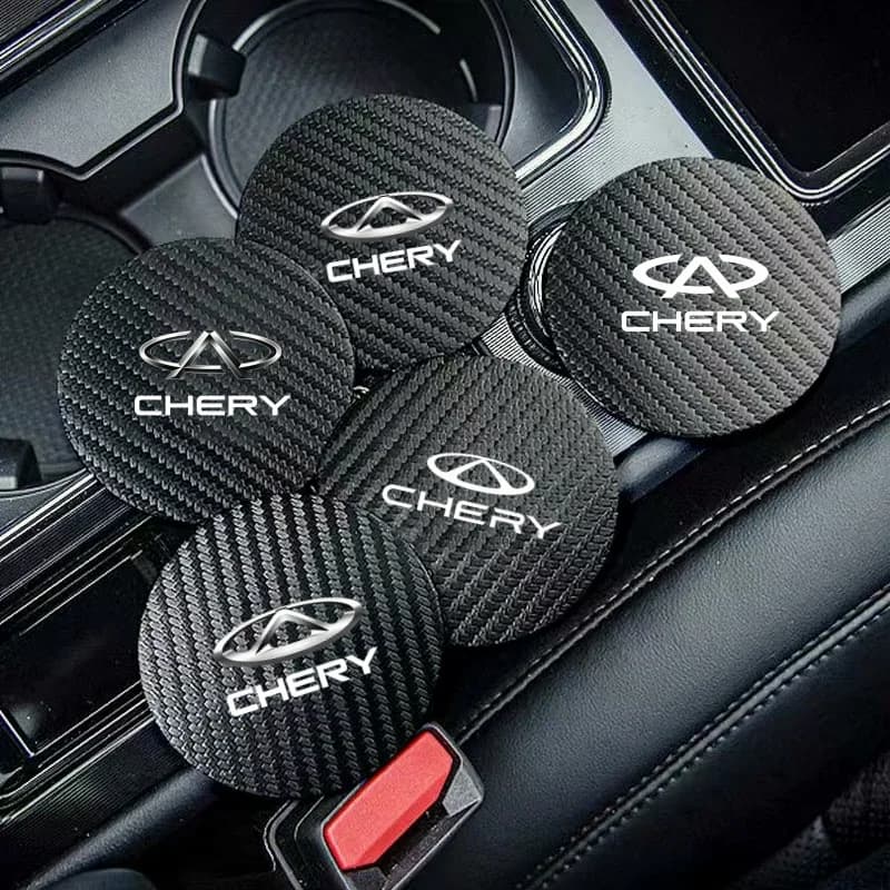 Car Cup Mat Cup Holder Liner Anti-slip Pad Carbon Fiber Leather For Chery Tiggo 5x 7 8 8 Pro 3x Arrizo 5 Arrizo 8 Tiggo 7 Pro