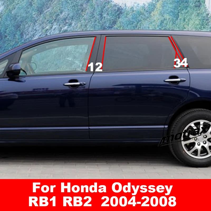 Car PC Pillar Post Cover Door Trim Window Molding Sticker Plate Accessories for Honda Odyssey RB1 RB2 2004-2008