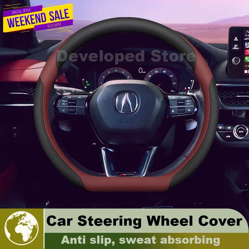 Leather Car Steering Wheel Cover For New Acura ADX ZDX 2023-2026 Popular Style Auto Steering Wheel Acura ADX 2025 Accessories