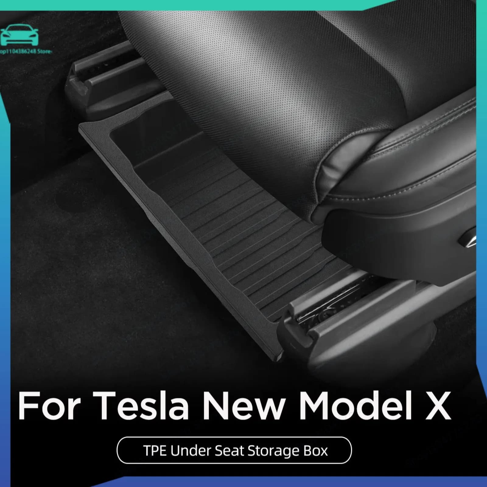 Under Seat Storage Box Drawer Type TPE Car Tray Organizer Tidying Accessories For Tesla Model X 2023 2024