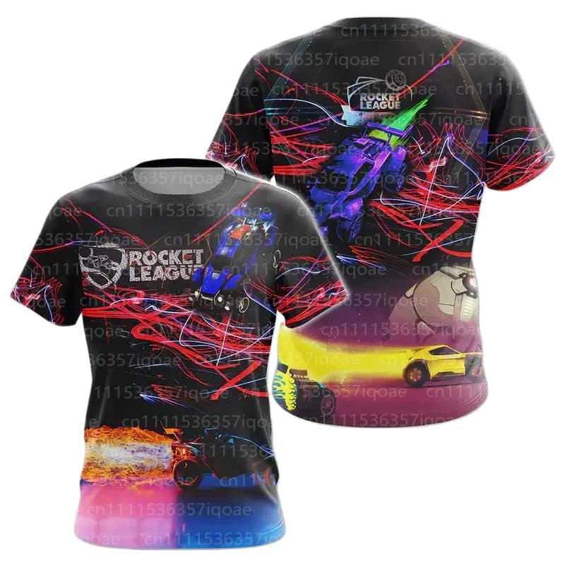 Best-selling Rocket League Game T-shirt 3D Printed Men's and Women's Casual and Fashionable Short-sleeved Breathable Sporty Tops