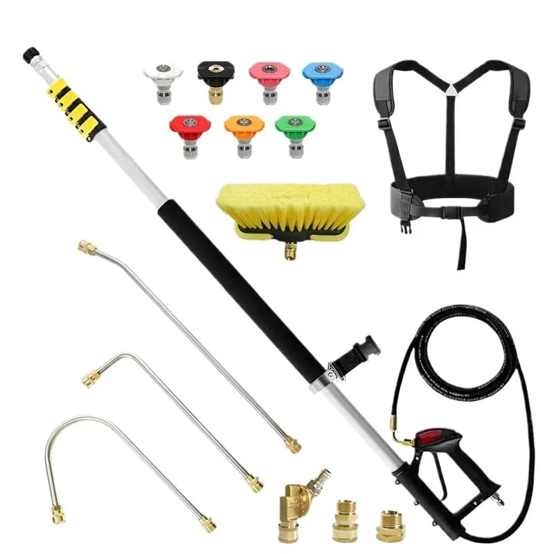 High pressure cleaner telescopic rod water gun 4 sections 5 sections adjustable telescopic water gun
