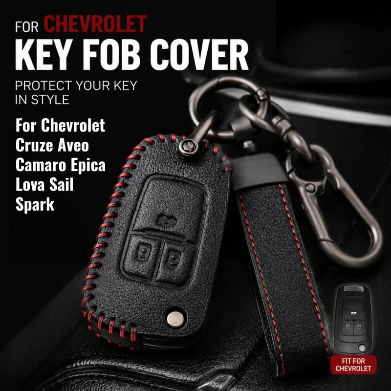 For Chevrolet Cruze Aveo Camaro Epica Lova Sail Spark Leather Car Key Case Cover Shell Fob