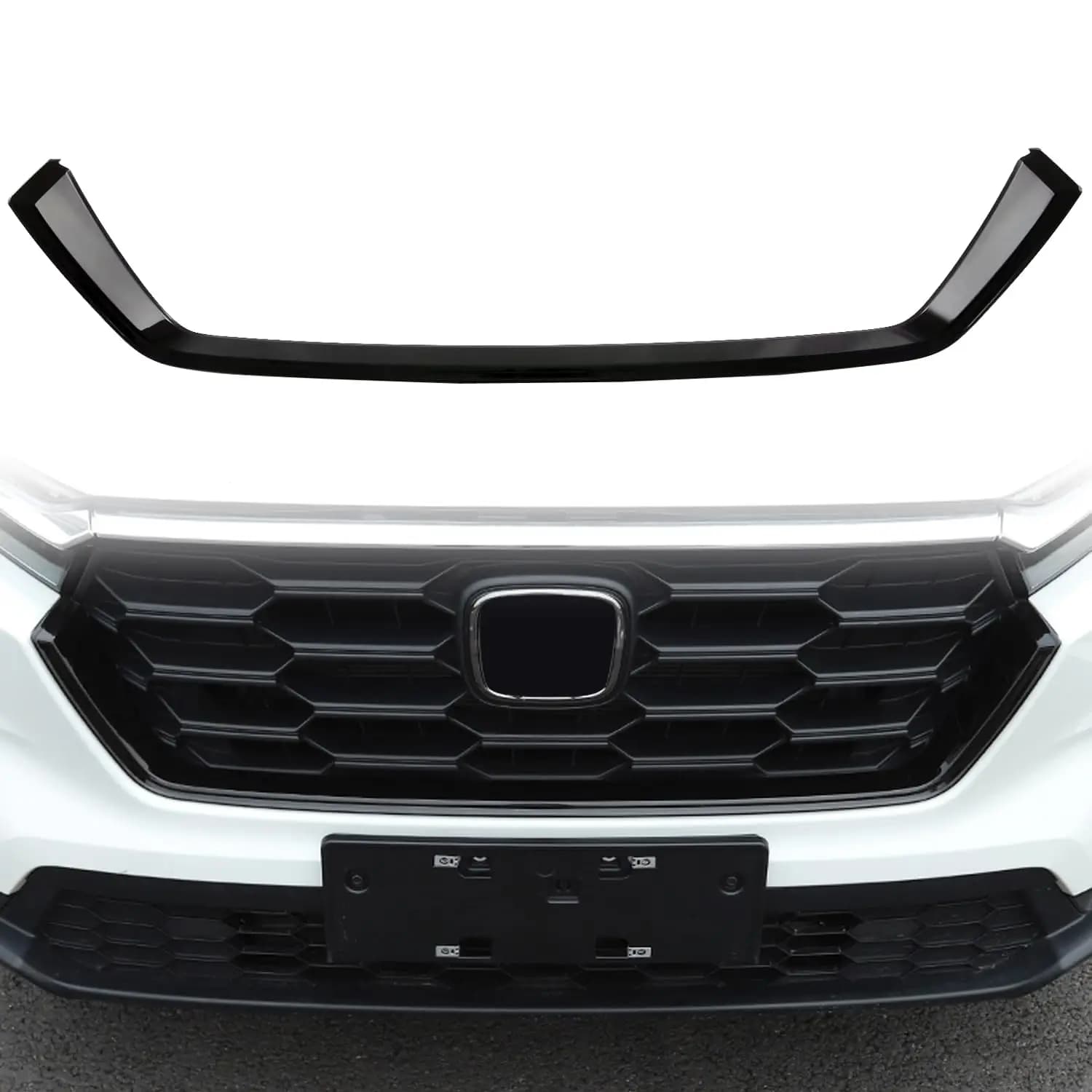 For Honda CR-V CRV 2023 2024 2025 Car Exterior Front Center Grille Grill Frame Cover Decor Trim ABS Accessories 1pc