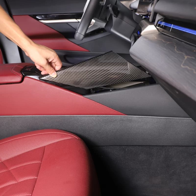 For BMW 5 Series G60 2024-2026 ABS Carbon Fiber Car Center Control Tea Cup Side Panel Trim Cover Interior Car Accessories