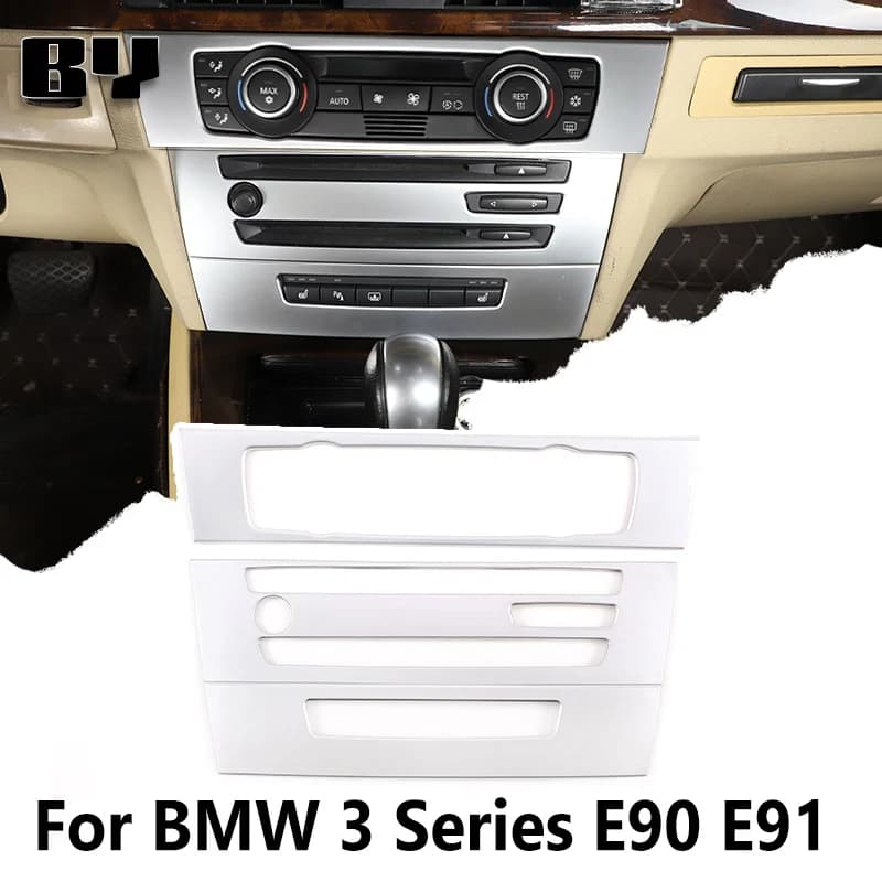 For BMW 3 Series E90 E91 2005-2012 Car Air Conditioning CD Volumn Knob Panel Covers Trim Stickers Auto Parts
