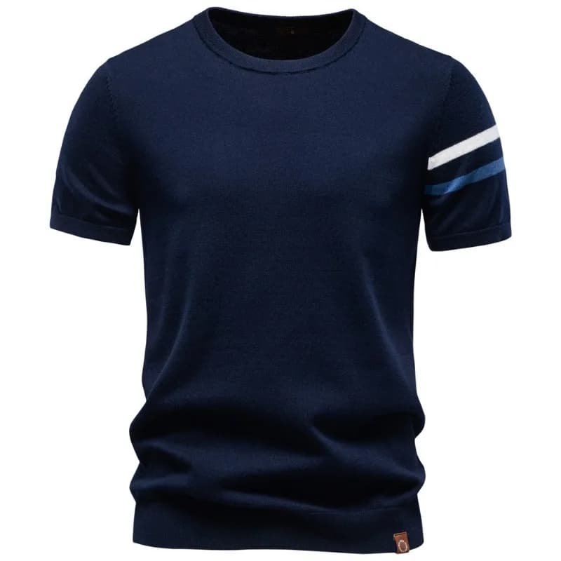 2026 Summer New Cotton Fashion Men's Short Sleeve Wool Crew Neck T-Shirt Men's Casual T-Shirt