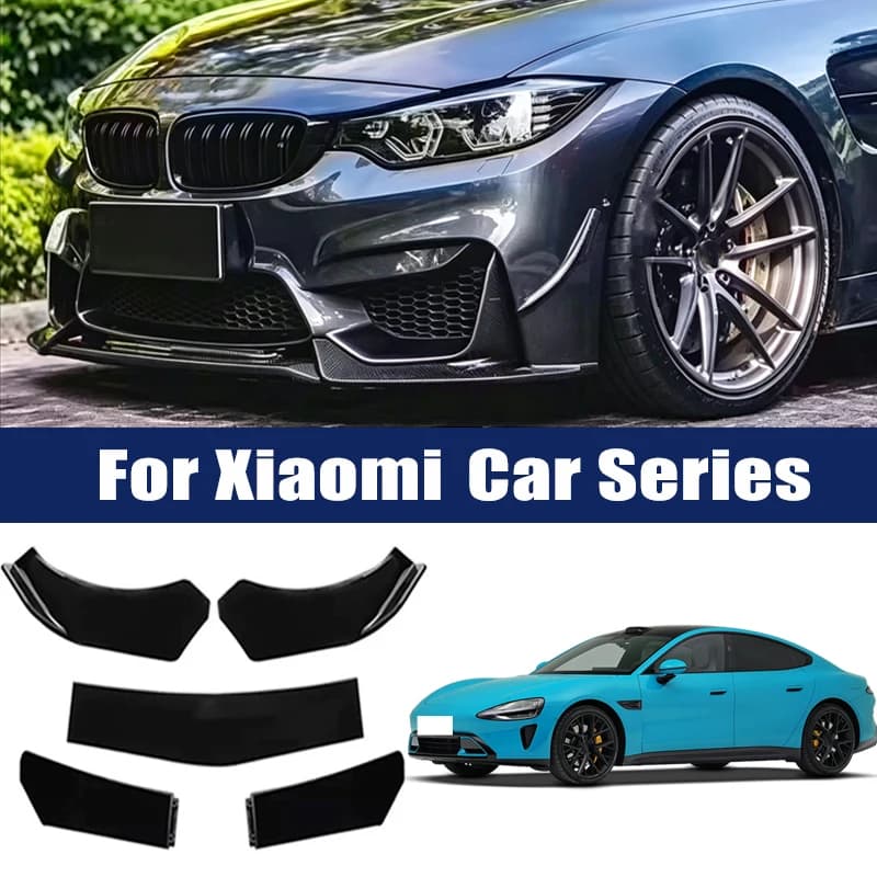 5Pcs ABS Front Bumper Lip Body Kit Spoiler Splitter Canard Trim Exterior Accessories For Xiaomi SU7 SU7L YU7 YU7CT SU7 Max YU9