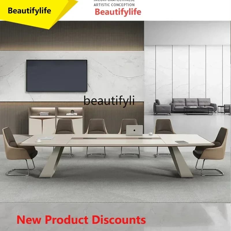 Q181 lt Paint Conference Table Long Table High-End Creative Conference Room Large Fashion Long Meeting and Negotiation Desk