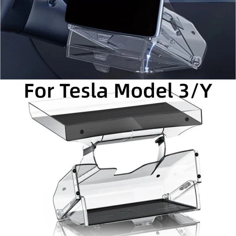 For Tesla Model 3/Y Magnetic Open/Close Storage Box Under Center Console Screen ETC Anti-Slip Storage Car Interior Accessories