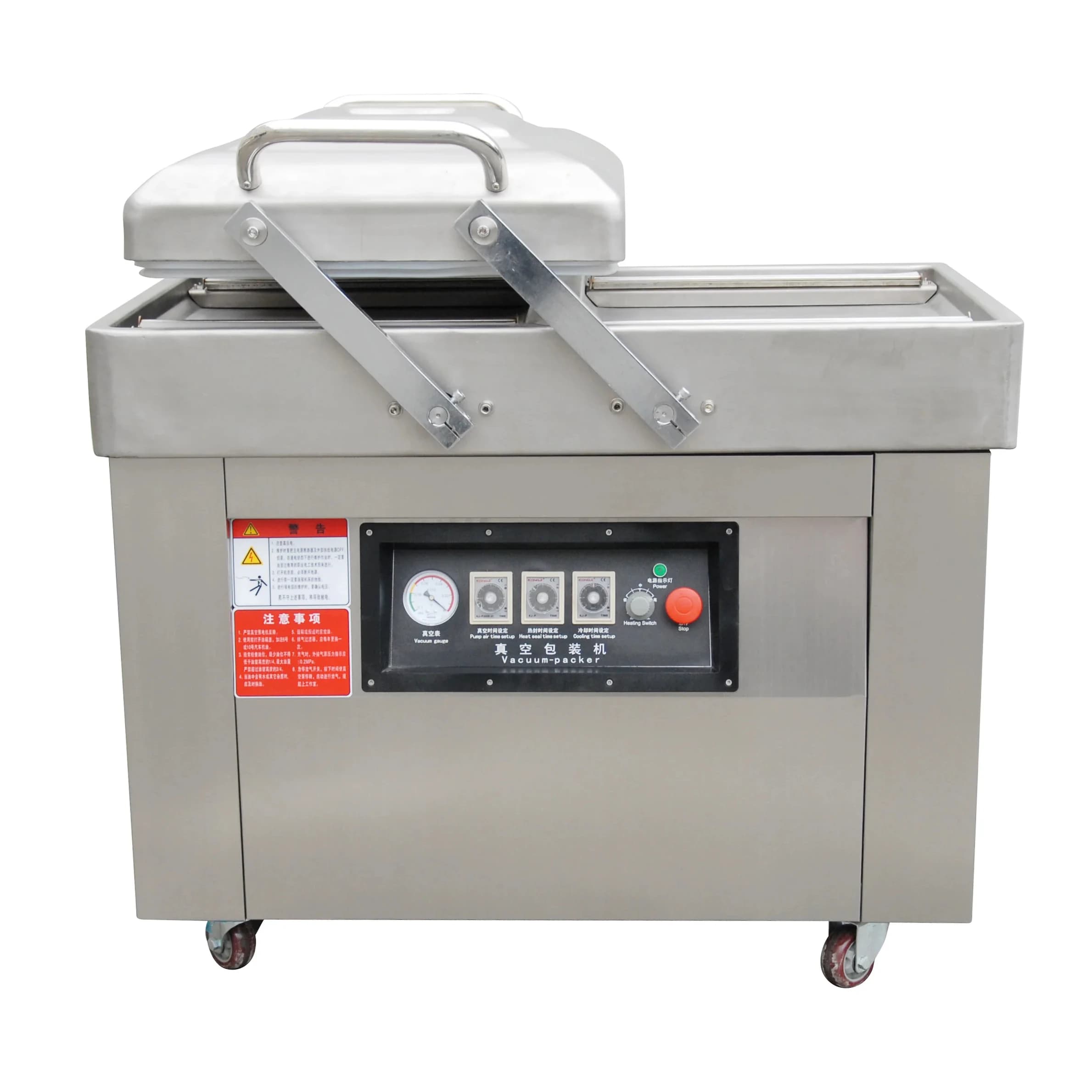 DZ-400/2SB Commercial Double Chamber Groove Seafood Rice Meat Bacon Vegetable Vacuum Sealer