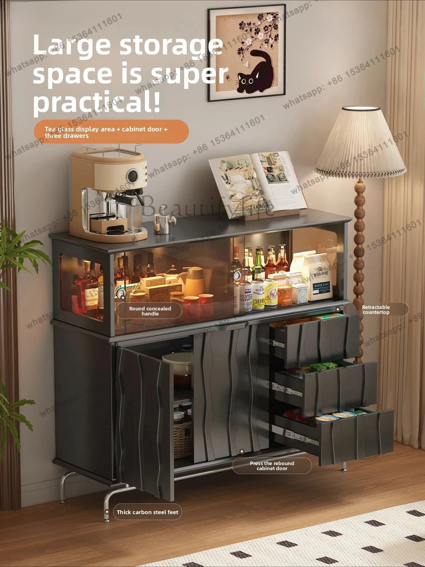 solid wood chest integrated dressing cabinet bedroom bedside locker cosmetic storage cabinet black dining side cabinet