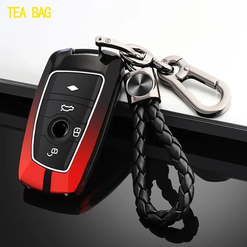 Galvanized Alloy Car Smart Key Fob Case SKin Cover For BMW 3 4 5 Series F20 F21 F30 F31 F25 F01 F02 320i 530i 550i With keychain