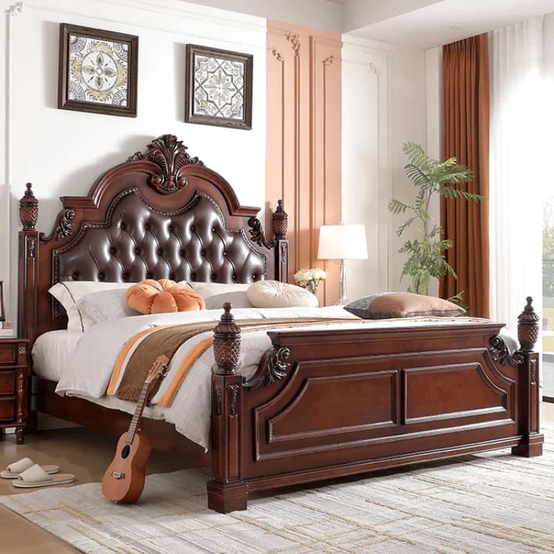 Adults Leather Luxury Double Bed Wood Storage Soft Queen Loft Double Bed Space Saving Camas De Dormitorio Bedroom Furniture