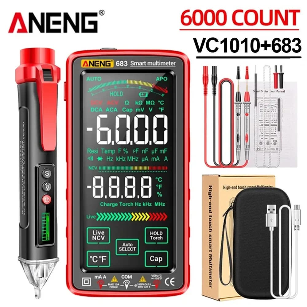 Smart Multimeter kit Rechargeable ANENG High-end Touch 6000 Counts Multimetro Test Multitester AC/DC Voltage Tester Current Tool