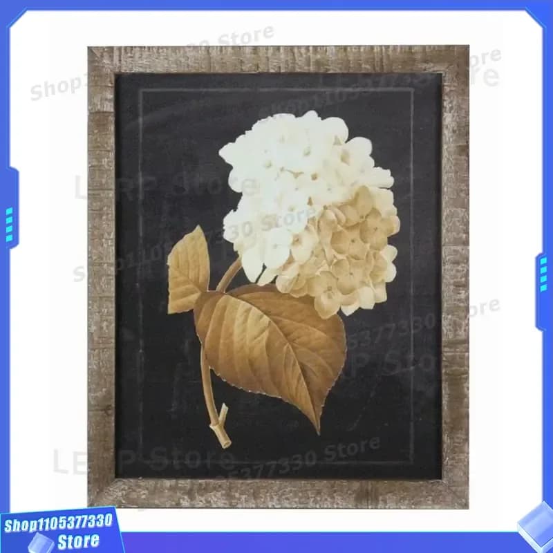INNOVA Farmhouse Country Flower Painting Wood Wall Art Decor for Living Room Home Decoration Rustic Style Wooden Panel