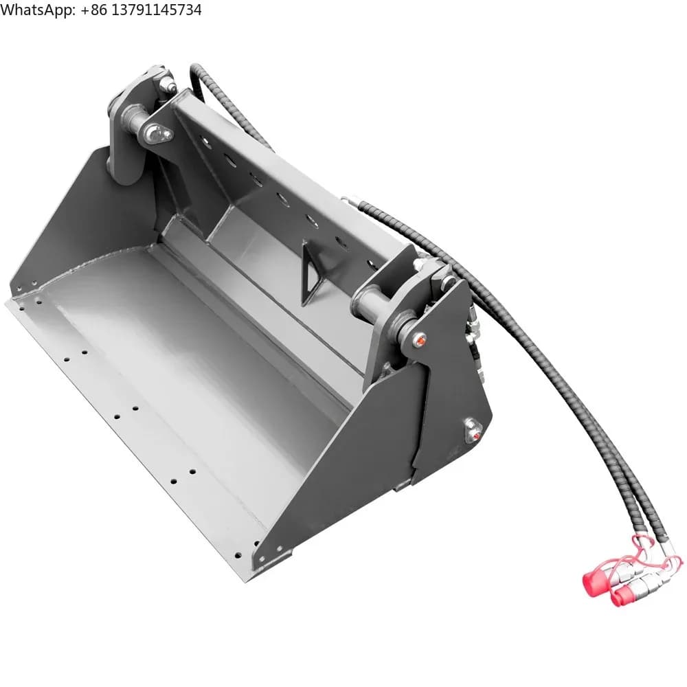 The skid steer loader's four-in-one bucket working combines shoveling, pushing, scraping and grabbing functions in one