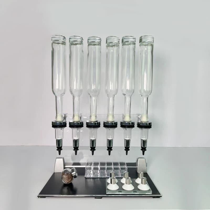 Six Pumps 375ml Dispenser Perfume Display Set Acrylic Display Stand