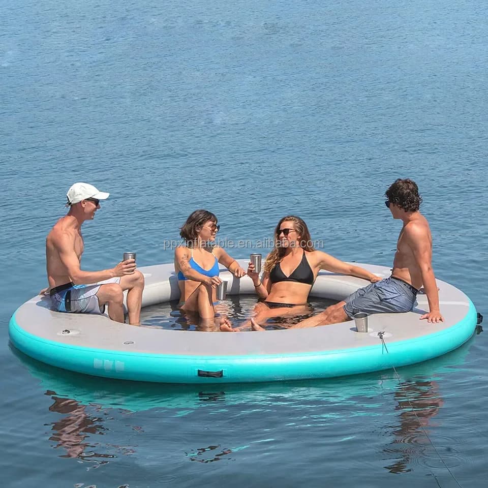 Water Sport Inflatable Circular Mesh Dock With Mesh Floating Platform Dock for Sale