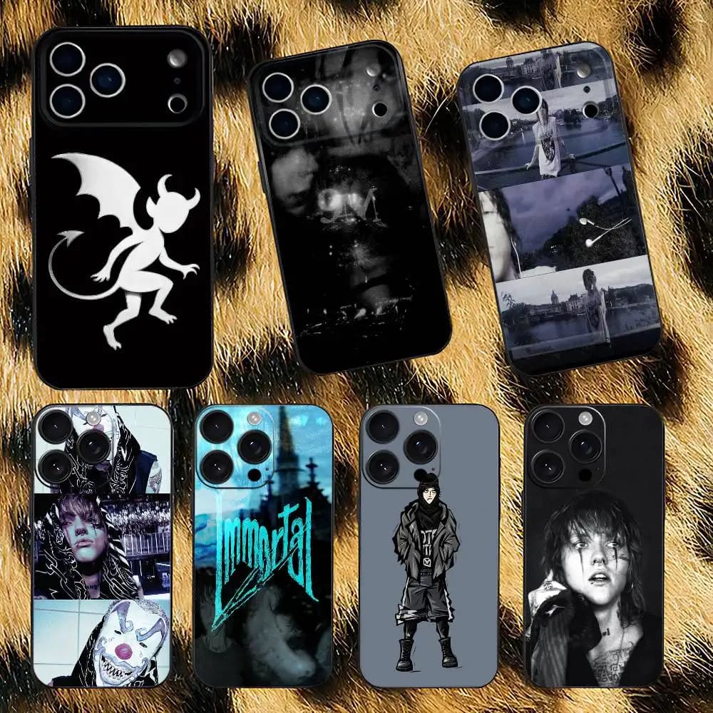 K-Kai Angel Damage SINGER Black Soft Case For iPhone 17 13 14 15 11 16 12 Pro Max Plus E Air Mini Phone Cover Shell
