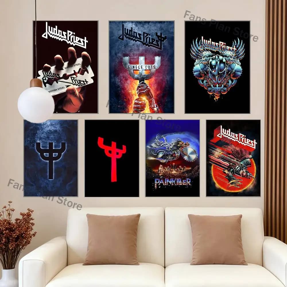 J-Judas P-Priest Poster Prints Wall Art Picture Painting Gift Living Room Restaurant Bar Large Dec Sticker