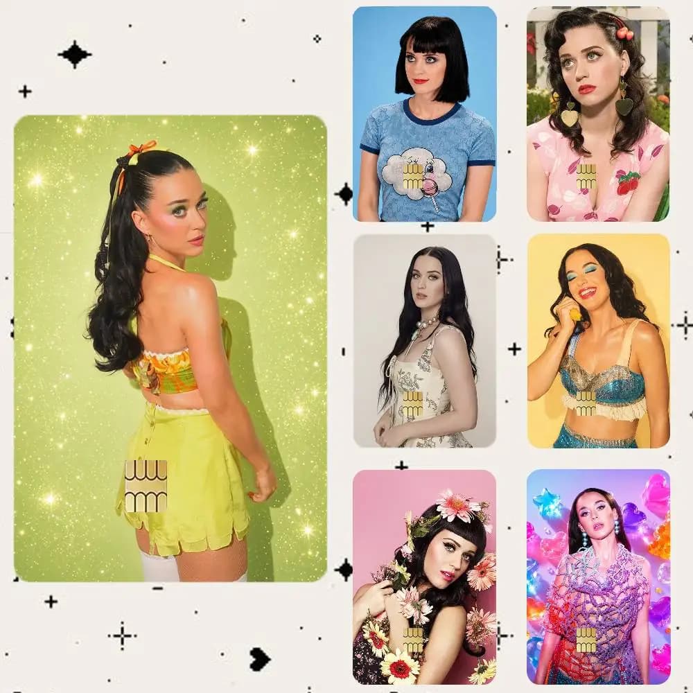 K-Katy Perry  HD Waterproof Card Skins Protective Stickers for Credit Bank Game Cards