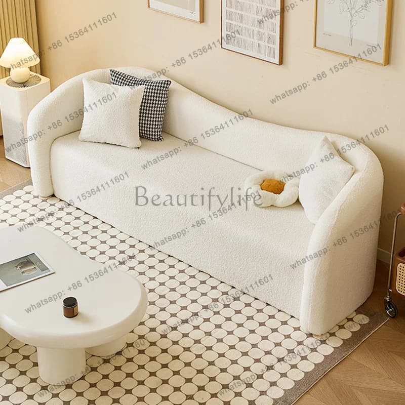 Factory Direct Sales Nordic Cream Style Reception Sofa Minimalist Designer Creative Straight Fabric Leisure Sofa Office Furnitur