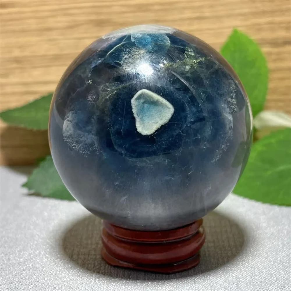 Dream Fluorite Sphere Ball Crystal Natural Mineral Gift Mineral Home Decoration Quartz Specimen Energy Gemstones+Stand