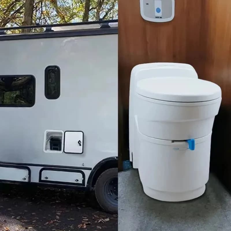 Yacht Quiet Restroom for RV Caravan with Wheeled Sewage  Buffer Cover Plate WC Toilet - Suitable for Prefab Houses And Caravans
