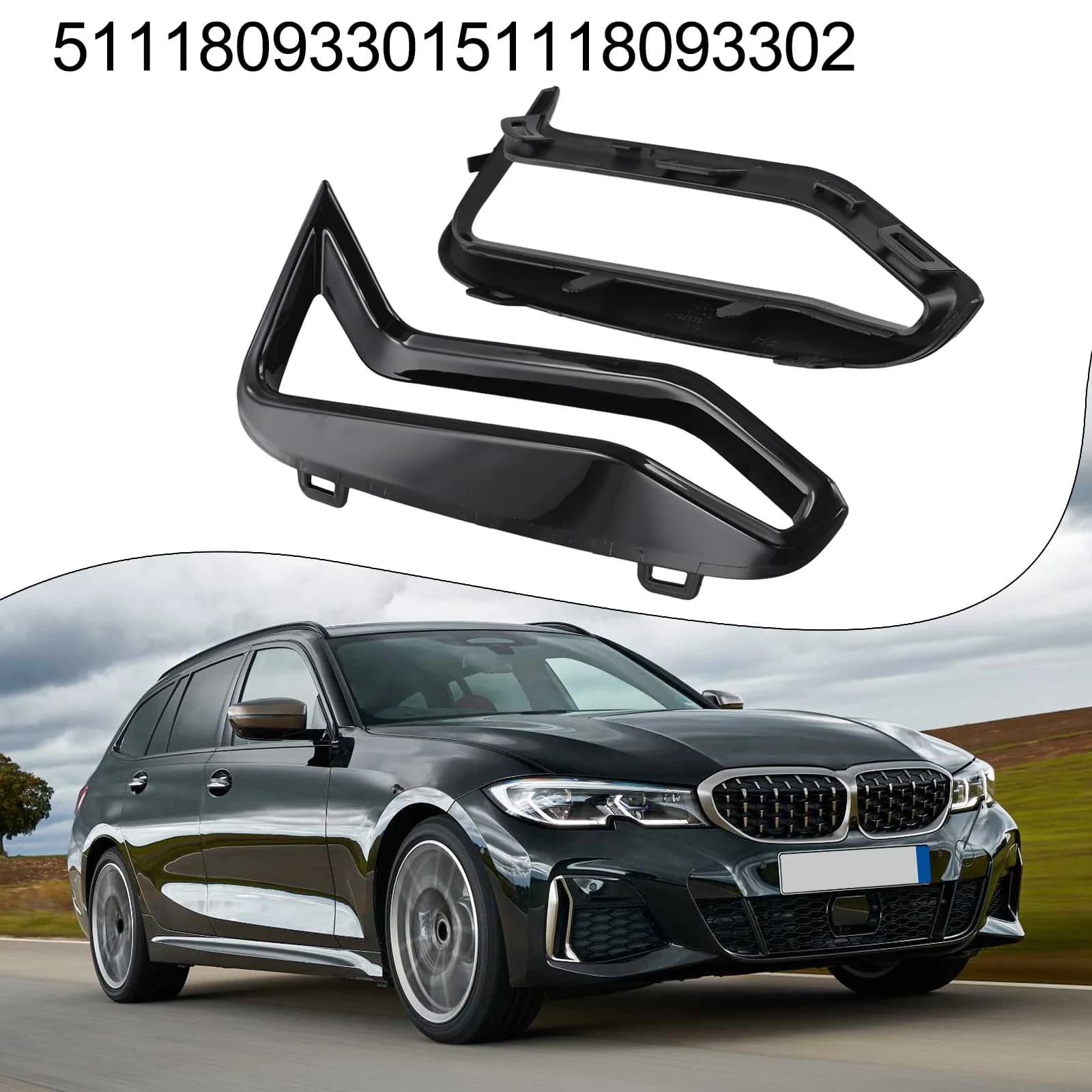 Black Trim For BMW M340i Bumper Trim Vehicle Repair Car Maintenance Size As Shown In The Picture High-quality Materials
