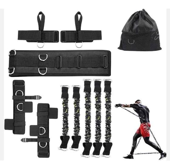 Fitness Resistance Band Kit Waist Bands Workout Arm Leg Elastic Rope for Enhancement Boxing Fighting Training
