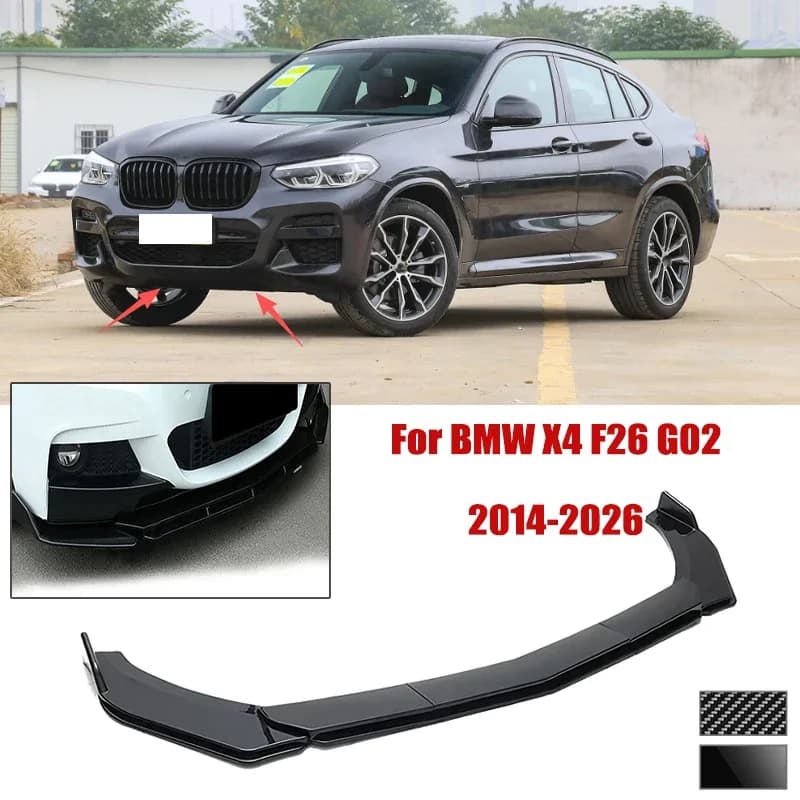 5pcs Front Bumper Shovel For BMW X4 F26 G02 2014-2026 Spoiler Front Bumper Deflector Anti Scratch Protection Device