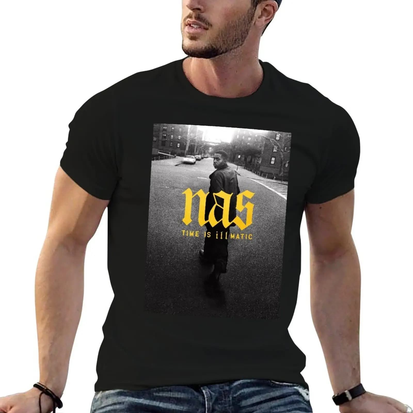 Time Is Illmatic T-Shirt summer shirt summer tops Men's t shirts