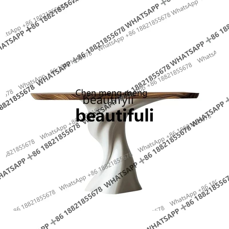 X Q Minimal light luxury solid wood entrance table   against the wall, high-end entrance platform, creative art end platform