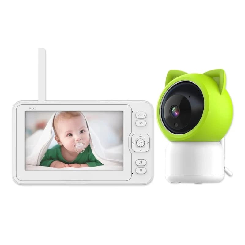 1080P high definition smart camera with 5 inch screen temperature and humidity detection motion detection alarm clock wireless
