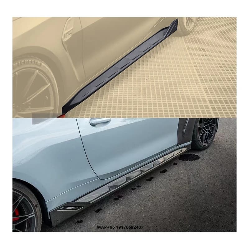 For G82 M4 Side Skirt Dry Carbon Fiber Bolt-On Universal Fitment New Condition Exhaust Bumper Cut-Outs