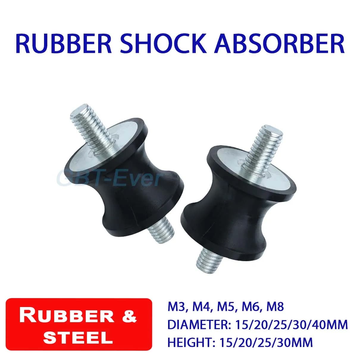 1pcs Rubber Shock Absorbers Anti Vibration M4 M5 M6 M8 Dia 15/20/25/30/40mm Rubber-Metal Silentblock Height 15-30mm GVV Type