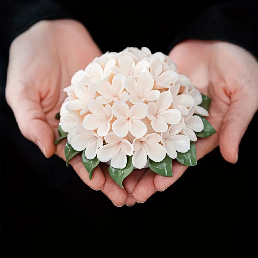 Ceramics Hydrangea Flower Aroma Holder Incense Holder Teahouse Incense Burner Ornament Reed Diffuser Stand Home Fragrance Gifts