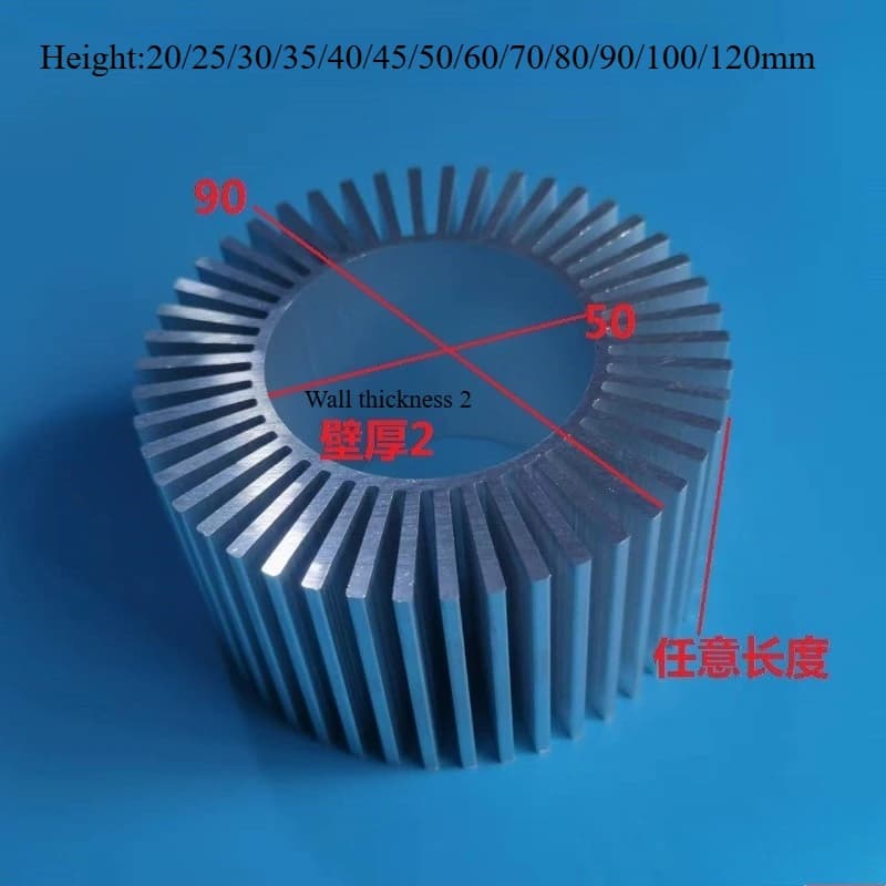 1PC Diameter 90mm, Inner Hole 50mm Round LED Heatsink Radiator Aluminum Heat Sink Radiator